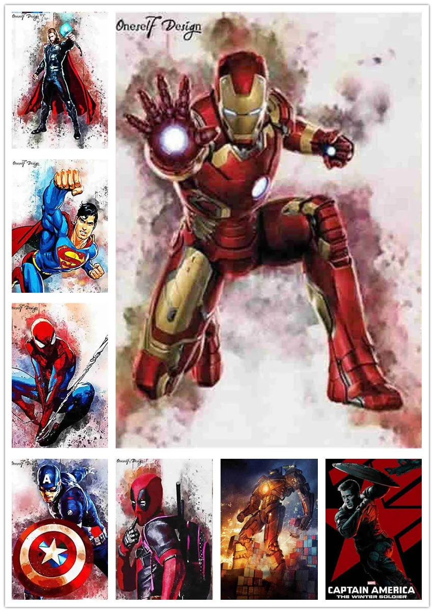 

Diy 5D Diamond embroidery Full Set The Avengers Group rhinestone pictures Diamond Painting Full Square Wall Sticker Home Decor