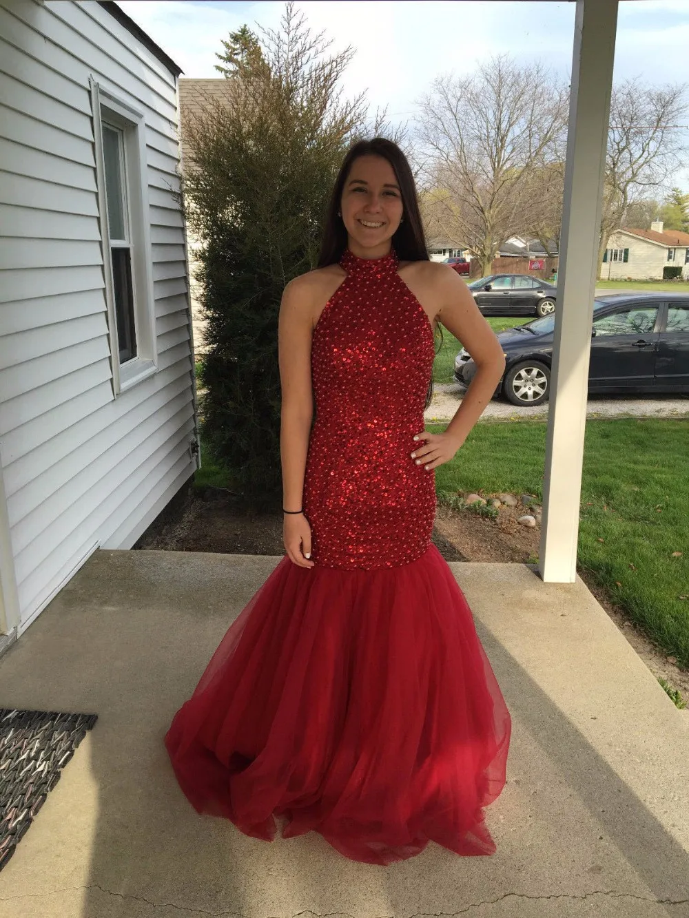 

DZW611 Luxury Burgundy Tulle Beading Mermaid Prom Dresses Backless Long Formal Dress Custom Made Prom Dresses Robe De Soiree