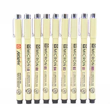 9 шт. Sakura Pigma Micron Neelde мягкая кисть для рисования 005 01 02 03 04 05 08 1,0 принадлежности художественные кисти ручка