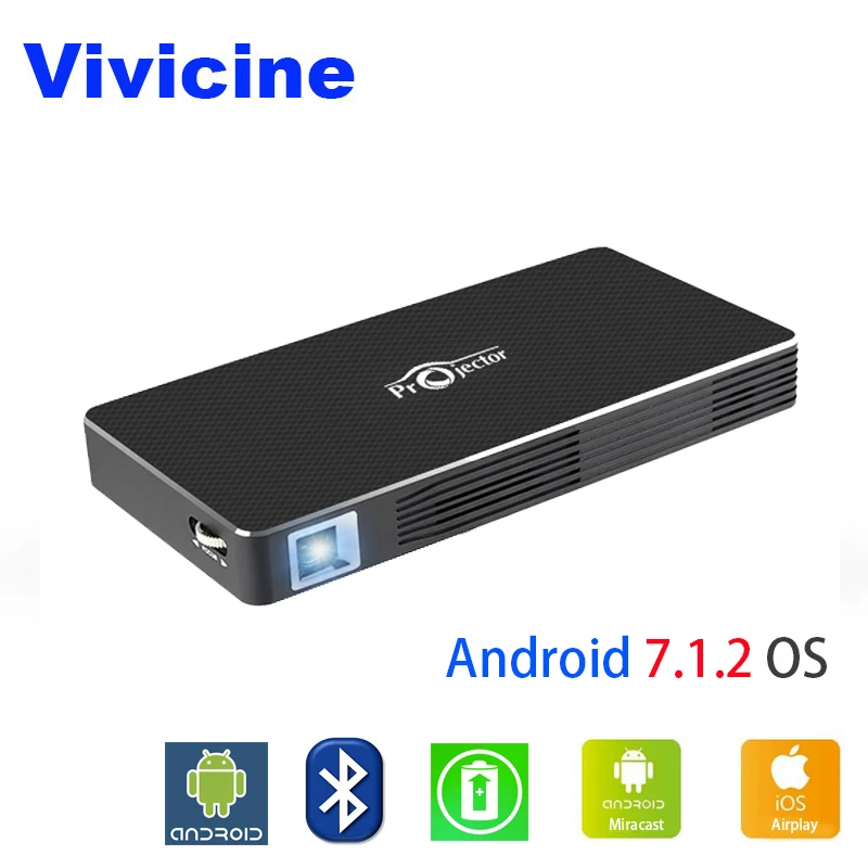 

Vivicine Smart Handheld Projector C800W,200 ANSI Lumens ,Android Bluetooth 4.0 WiFi ,Smartphone PC Miracast Airplay Proyector
