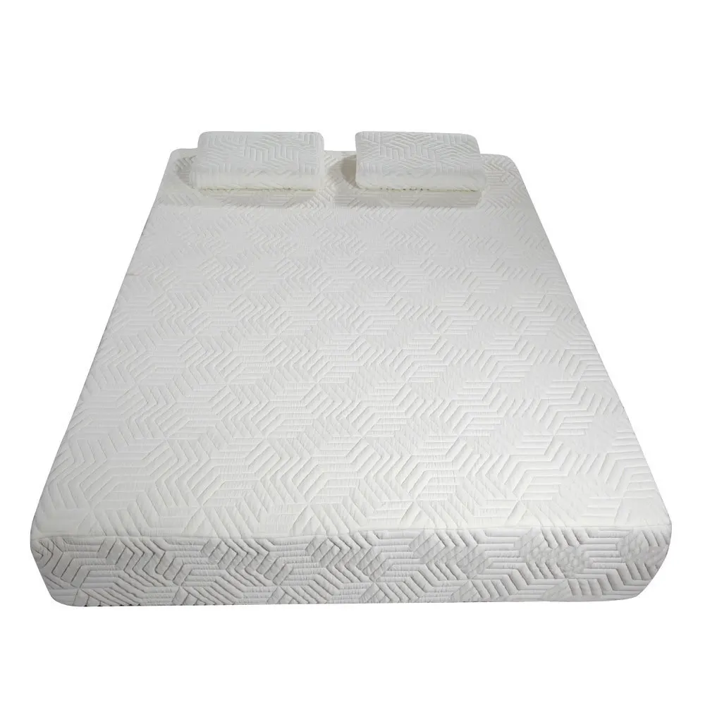 Full Size 10" Two Layers Traditional Firm High Softness Cotton Mattress with 2 Pillows Breathable Memory Foam Mattress