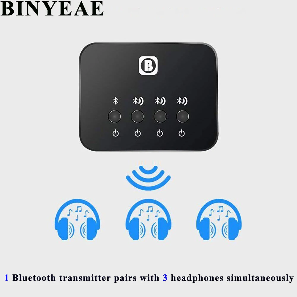 Тройная связь Bluetooth 4,0 стерео 3,5 мм домашний ТВ аудио RCA передатчик приемник беспроводной музыкальный адаптер деление laucher устройство