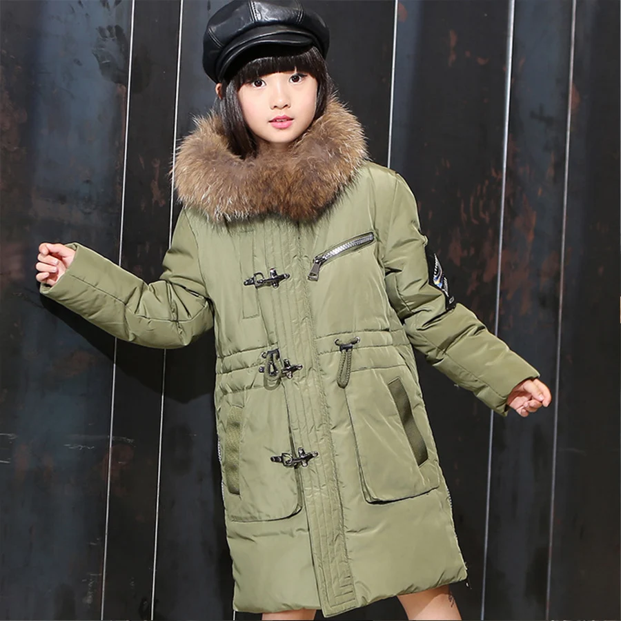 fur hooded girl down coat little teenage girls boys outerwear winter
