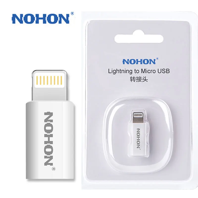 NOHON 8-контактный USB адаптер Разъем для Micro USB кабель зарядное устройство для iPhone 8 7 6S Plus 5 5S iPad iPod Быстрая Зарядка синхронизация данных разъем