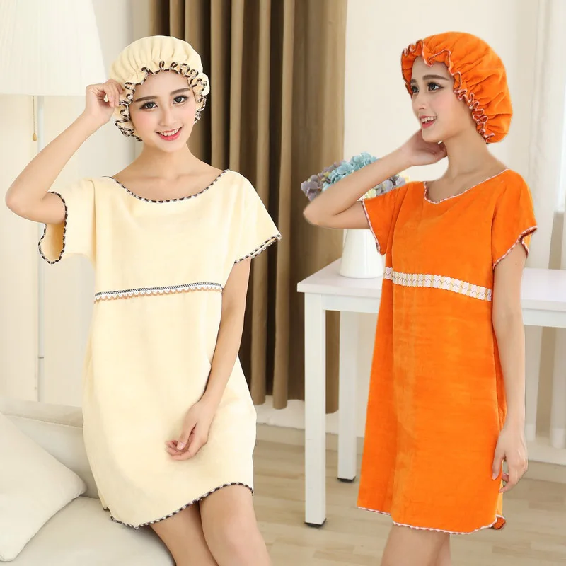 Free Shipping 1 set Bath towel coral velvet can be worn bath towel bath robe adult beach soft towel MDA100