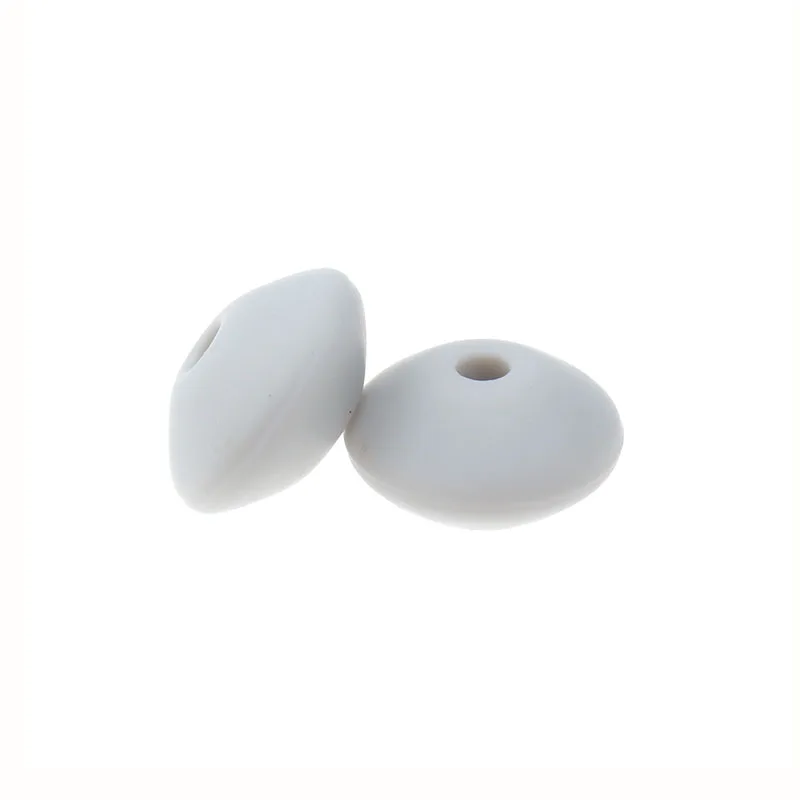 300pcs 주판 12*7mm 평면 렌즈 콩 실리콘 Teether 비즈 맞춤형 젖꼭지 체인 Bpa 무료 실리콘 젖니 목걸이
