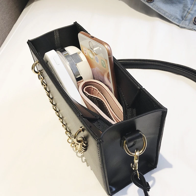 Новейшая популярная женская золотая цепочка Жесткая Сумка кожаная сумка женская сумка через плечо сумка-мессенджер дамская сумочка
