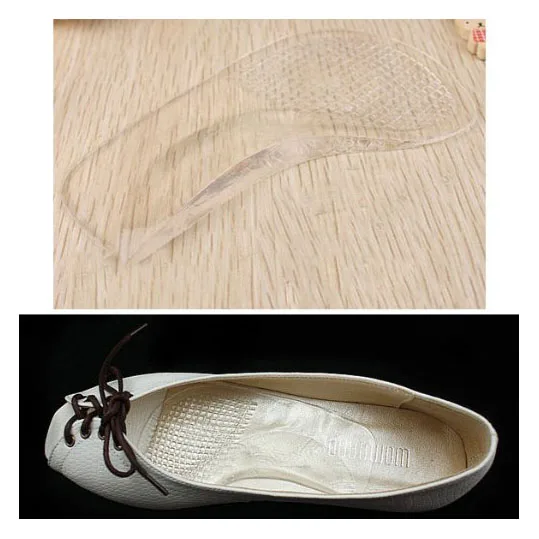 

VSEN 2X Hot Non-Slip Pain Relief Flat Feet Orthotic Arch Support Gel Pads Shoe Insoles Cushion Transparent