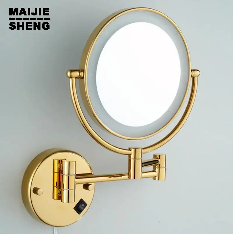 Led Gold Br Cosmetic Mirror Wall Mounted Bathroom Beauty Cosmetic Mirror Wall Mounted Bathroom