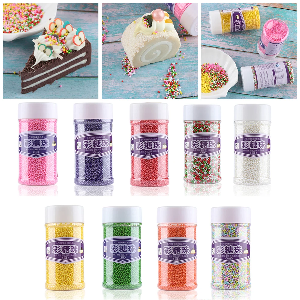 

Colorful 85g Candy Colorful Small Beads Edible Pearl Sugar Fondant Baking Decor Cake Clay Chocolate sugar candy decoration