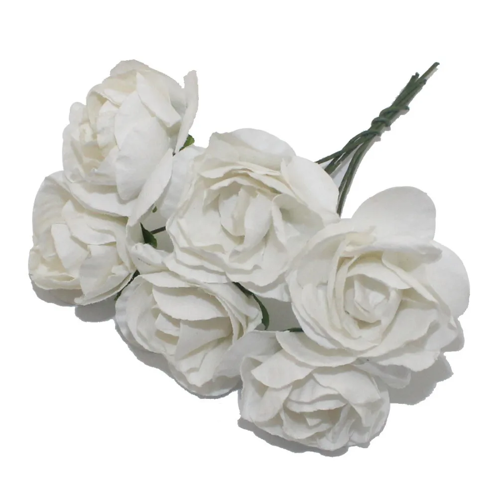 CCINEE 6 шт. 3 см голова многоцветный искусственные Бумажные цветы розы используется для декоративного подарка