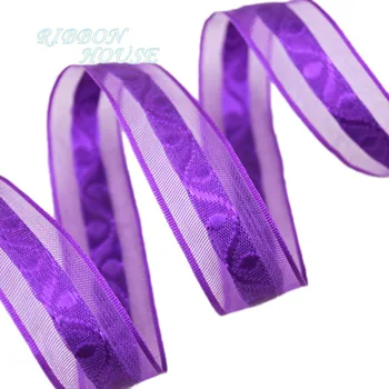 

3/4'' (20mm) deep purple organza ribbon colored pretty jacquard series gift wrap ribbons
