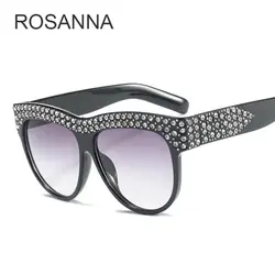 Rosanna Роскошные кошачий глаз Солнцезащитные очки для женщин Для женщин Италия Брендовая дизайнерская обувь со стразами Защита от солнца