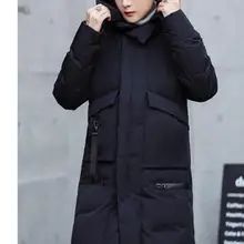 Мужская одежда с хлопковой подкладкой среднего и длинного абзаца Стиль зимнее корейское студенческое пальто