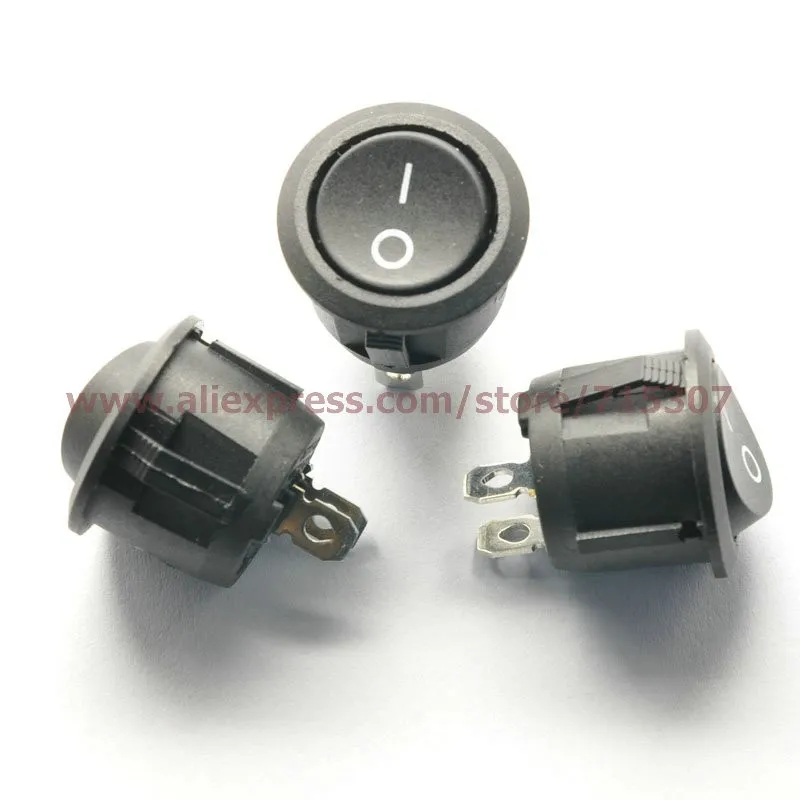 KCD1-105 round on-off 2pins black 10A 125V 6A 250V(1)