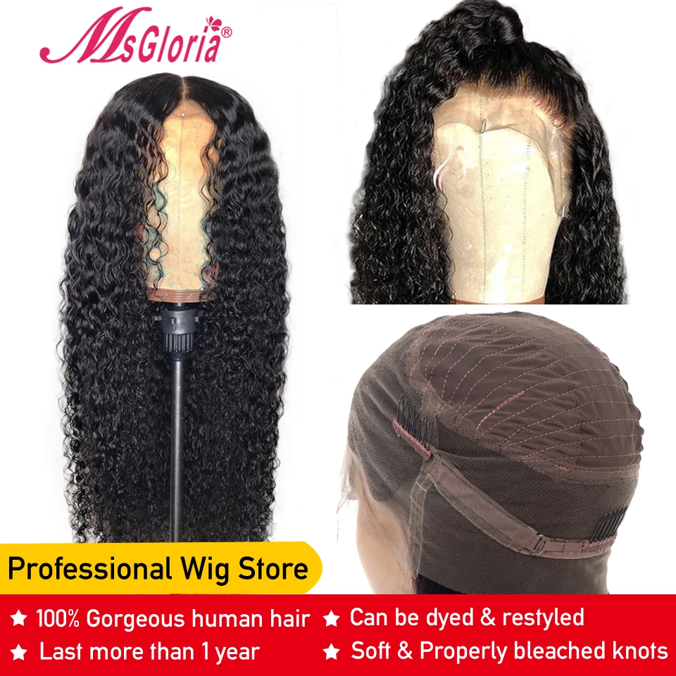 

360 Lace Frontal Wig Natural Brazilian Remy Curly Wig With Pre Plucked Lace Front Human Hair Wigs For Black Women Bleached Knots