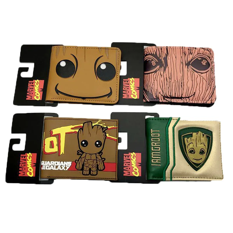 

New Comics Groot Bifold Wallet Coins Purse Guardians of the Galaxy Phone Card Holder PVC Wallets Movies Fans Boys Girls Gift
