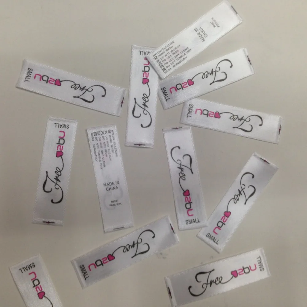 Free shipping custom garment satin main labels customized clothing