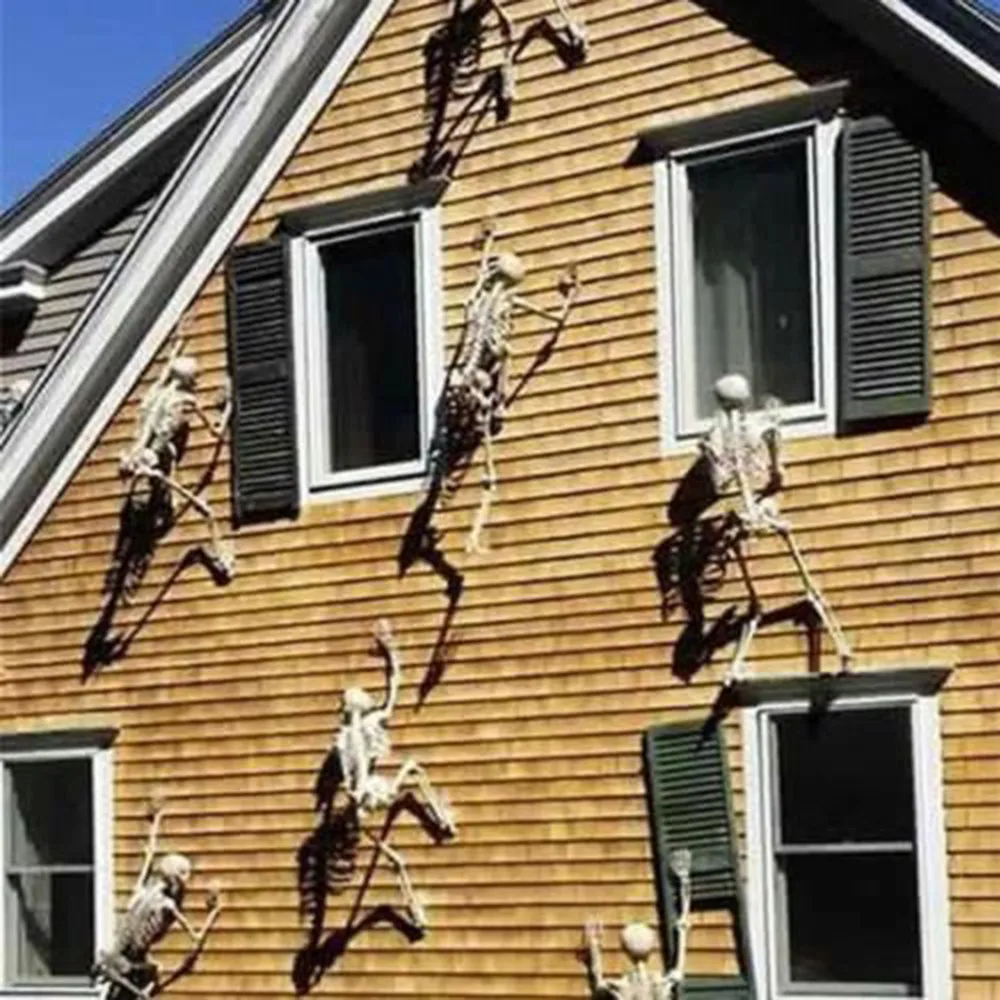 ISHOWTIENDA Scary Halloween Decoration Luminous Hanging Outdoor Party Horror Movable Skull Skeleton -Cosplayware Store
