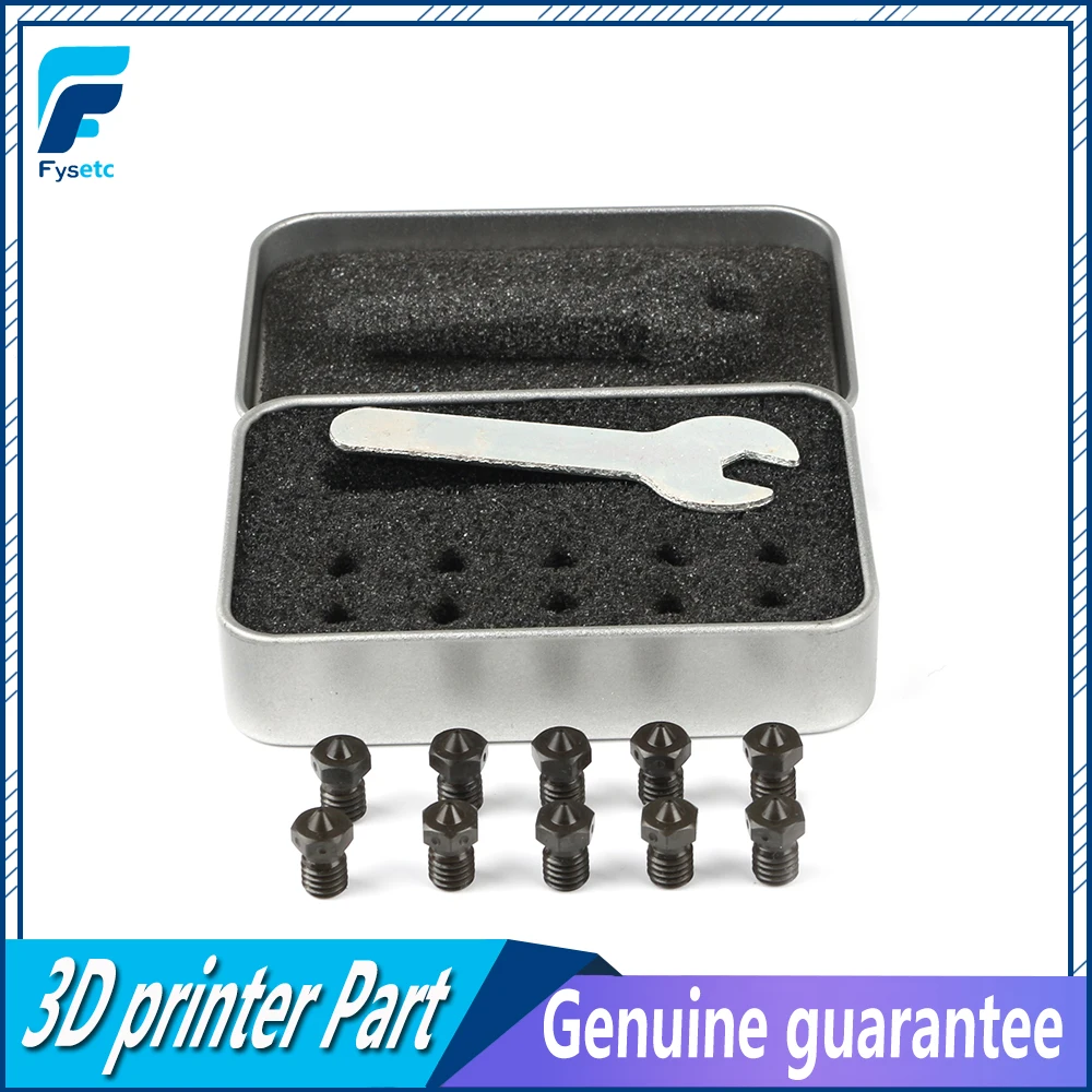 

High Temperature Hardened Steel V6 Nozzles 62hardness For 3D Print PEI PEEK Carbon Fiber Filament For E3D Titan Aero Hotend