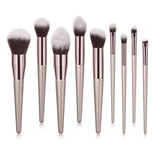 4/9/10 шт. роскошные шампанское золото кисти для макияжа Pro Foundation Powder Brush Eye бровей Make up Brush набор косметики для инструментов