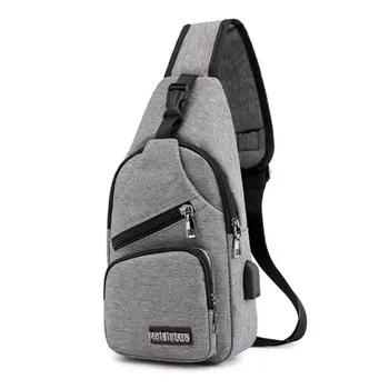 

Fashion New Arrival Nylon leisure Pack USB Charging Messenger Bags Shoulder Handbag Fashion Travel Male Chest Pack