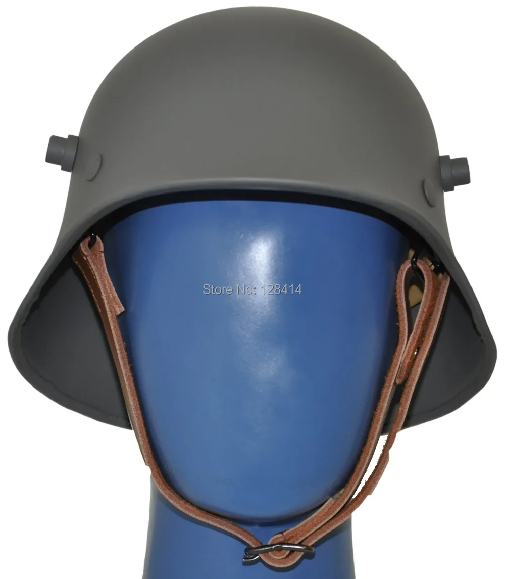 

MILITECH Grey World War One German M18 Helmet Steel Safety Helmet WW1 Grey German helmet The Great War German Style Helmet