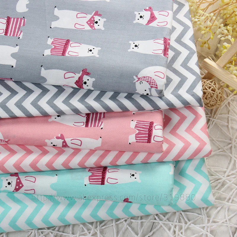 TIANXINYUE cartoon Fabric 6 pcs 40*50cm bear Cotton Fabric DIY Patchwork Sewing Bedding baby pillow Cloth