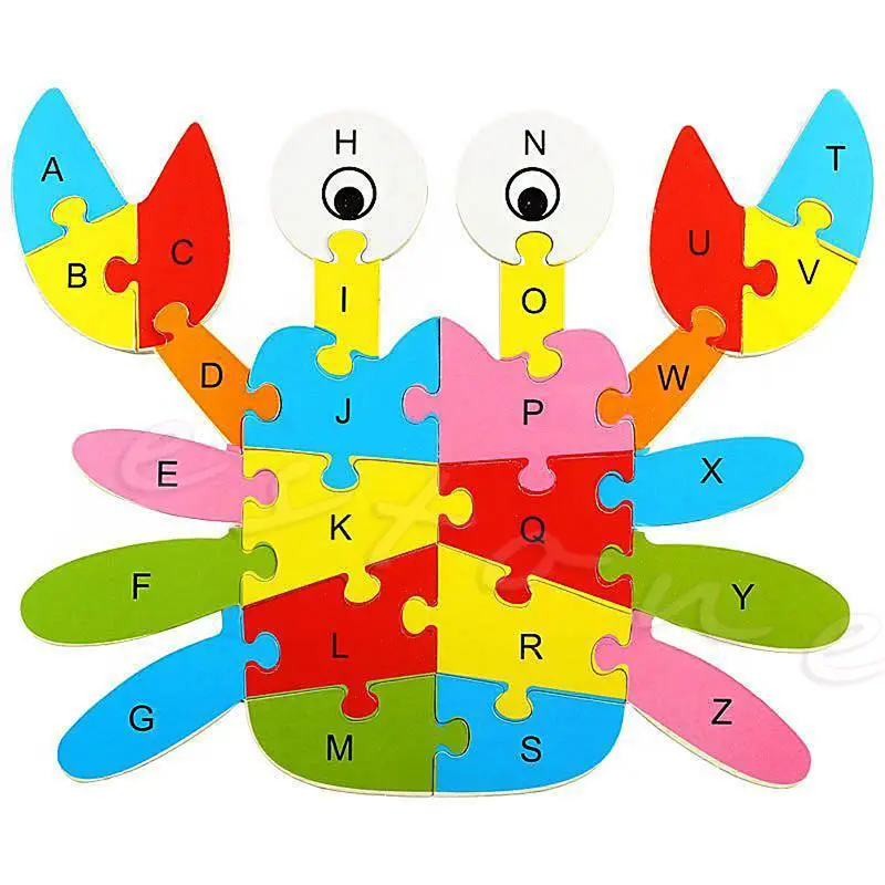 Деревянные головоломки животные детские развивающие игрушки алфавит головоломки