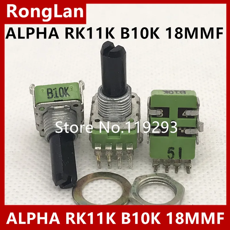 

[BELLA]TAIWAN ALPHA potentiometer RK11K Series legs sound dental instruments B10K 4 FEET 18MM handle Potentiometer--10PCS
