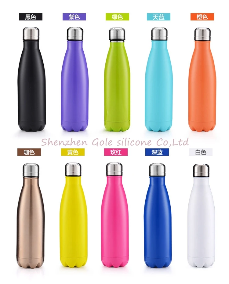 10pcs 11color 500ml Vacuum Cup Coke Bottle Creative