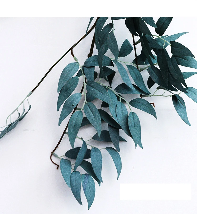 Artificial Ivy Leaf Eucalyptus Leaves Home Decor Wedding Decoration Plants Plastic Green Long Vine Fake Foliage Handmade 180cm