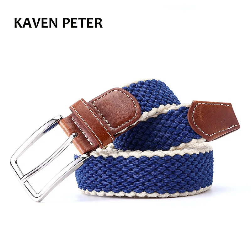 BRAND NEW BLUE STRETCH BELT WITH A GOLD BUCKLE 1 IN WIDE