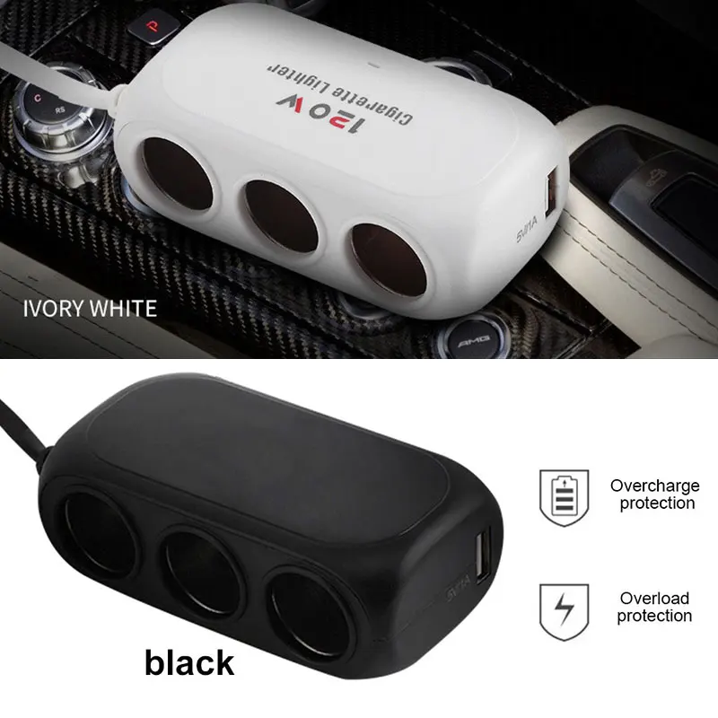 

3 Ports Cigarette Lighter Sockets Car Charger Car Quick Charger Power Plug Adapter GPS Navigator Original Auto Charger