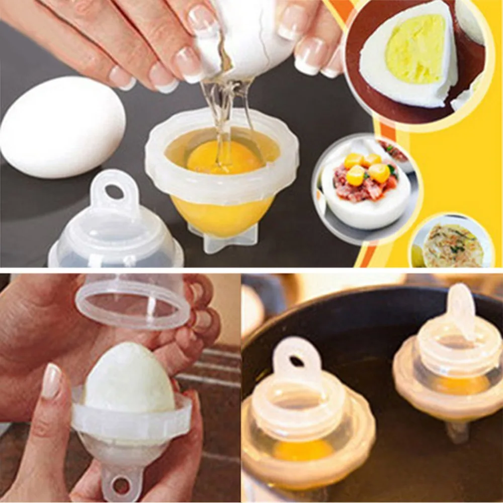 6pcs Set Egglettes Egg Cooker Hard Boiled Eggs Plastic Egg Separator