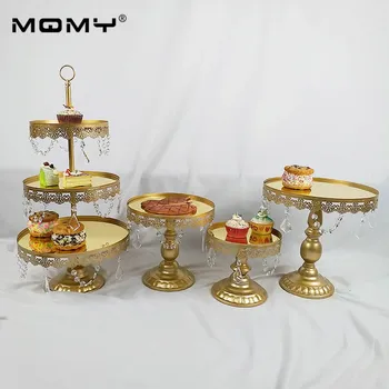 

Mirror Gorgeous Crystal Sliver Cupcake Stand 1/3 tiers for Wedding Party Dessert Cake Table Decoration Cake Tools