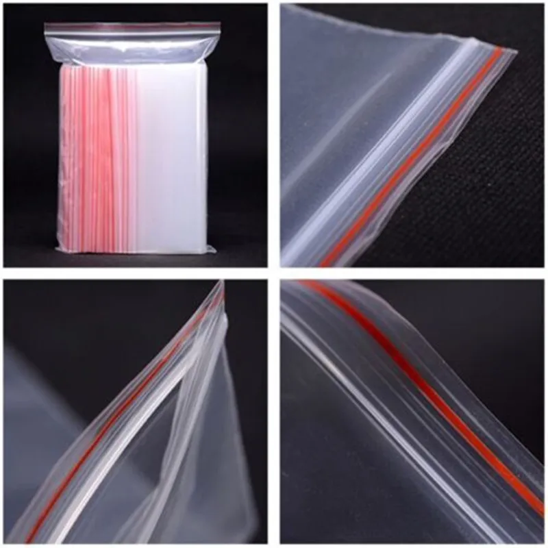 100 pieces/lot Mini Small 4cm 6cm Zip Lock Plastic Bags 4x6cm Packaging Clear Resealable Ziplock Bag with zipper 2