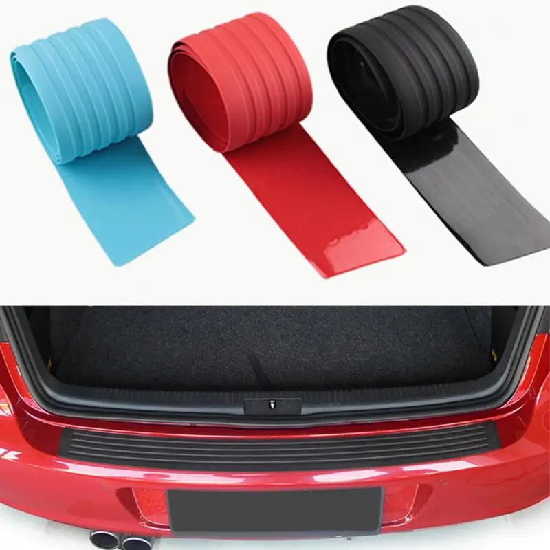 

1PC Rubber Car Door Sill Bumper Protector Trunk Guard Plate Sticker Rear Bumper Protection Trim Cover Strip Scratch Plate
