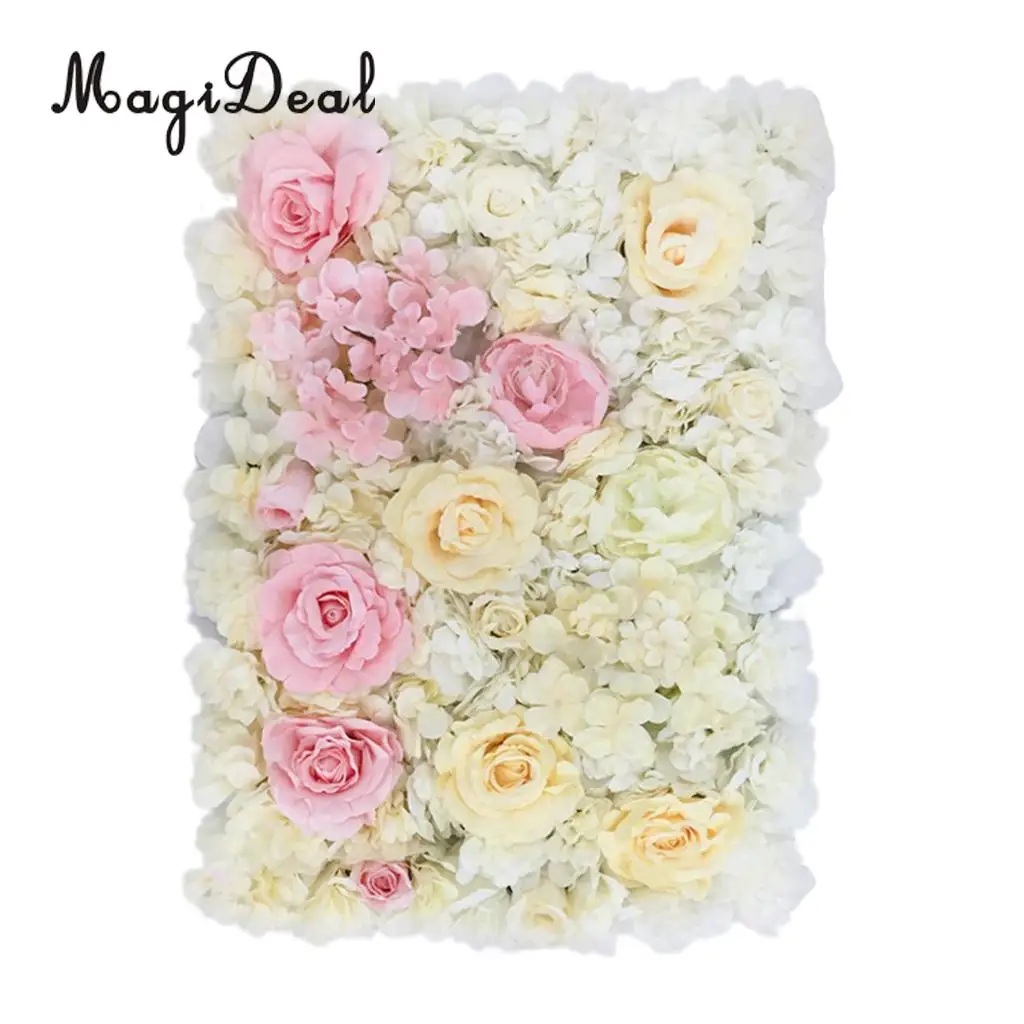 Artificial Flower Roses Wall Panel Wedding Stage Backdrop Home Shop Window Decorative Forals 7 Colors Pick