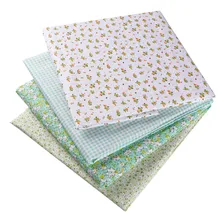 Зеленый 50X50 см хлопок цветочные цветы клетчатая ткань для куклы лоскутное шитье одежды рукоделие домашний текстиль 53127