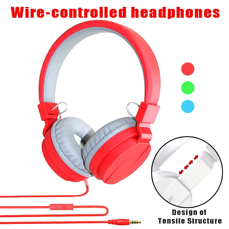 Fashion Cute Headphones Candy Color Foldable Kids Headset with Mic Earphone for Mp3 player Smartphone Girl Children Headsets