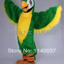 Талисман длинные волосы плюшевый материал Зеленый попугай талисман взрослый размер птицы индивидуальные наряд костюм кунг-фу панды Cosply Костюм