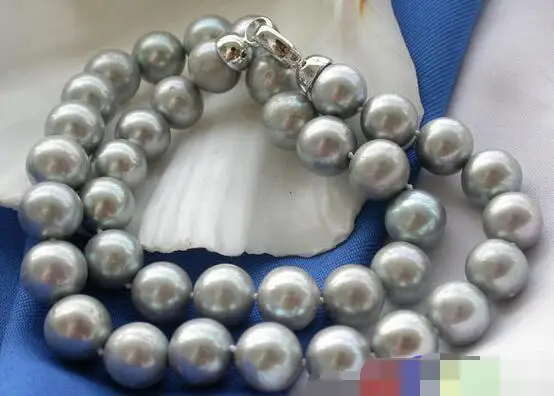 

song voge gem nanJ2135 ROUND GRAY FRESHWATER PEARL NECKLACE