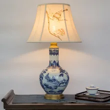 Винтаж Китайский спальня гостиная свадьба настольная лампа Цзиндэчжэнь фарфор Керамическая Настольная лампа искусства СИД Ресторан настольная лампа