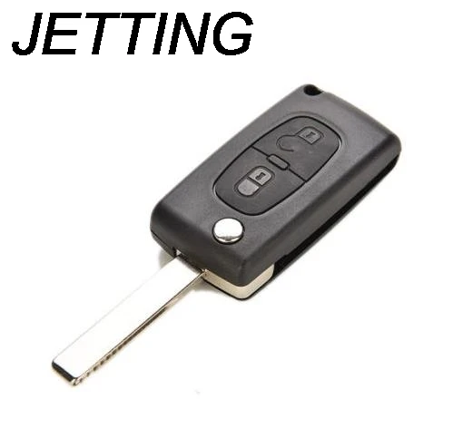 

JETTING Key Shell Replacement For PEUGEOT 207 307 308 2 Button Folding Key Shell Plastic Remote Car Key Case Cover