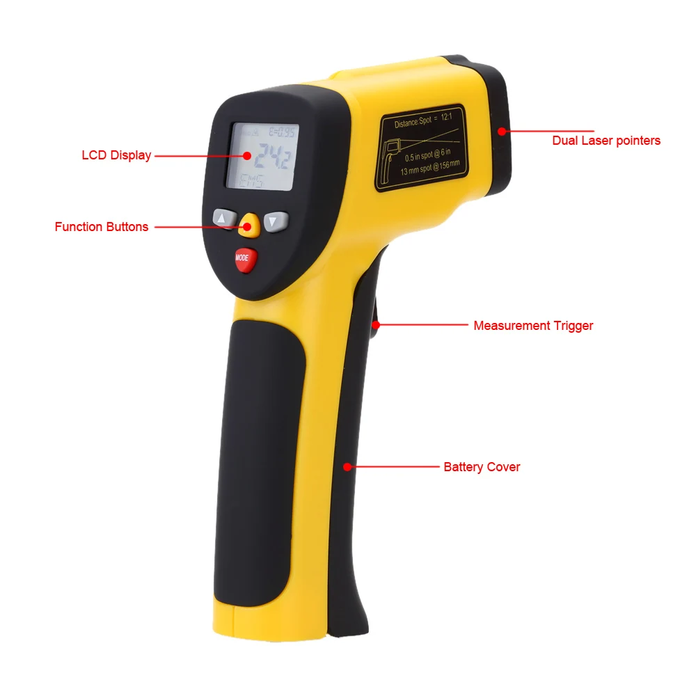 Double Laser High Precision Non contact IR Digital Infrared Thermometer
