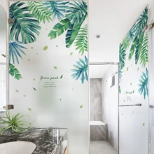 Парка зеленая электростатического матовое стекло фильм полупрозрачные непрозрачные украшения офиса для ванной окна бумаги-11