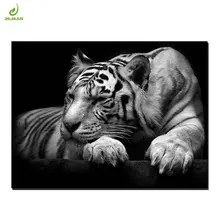 JHLJIAJUN черно-белая Картина на холсте тигр животные принты и плакаты настенные художественные для гостиной домашний декор картины