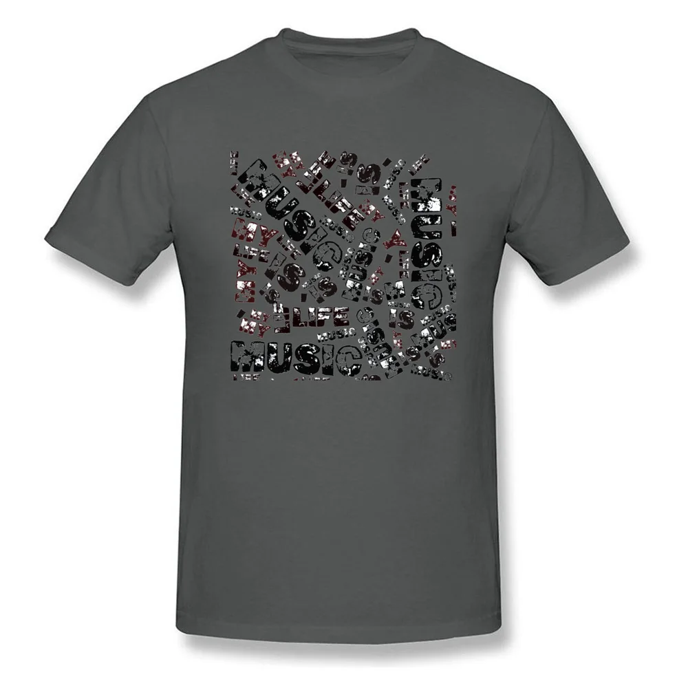 Music is my life 100% Cotton Fabric Tops T Shirt for Male Leisure T-shirts Family Family O Neck Sweatshirts Short Sleeve Music is my life carbon