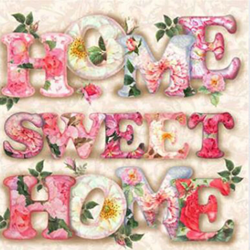 new Diamond Embroidery Home Sweet 5D Diy Painting Full Square/Round Rhinestone Mosaic Flower Crafts Decor L263 | Дом и сад